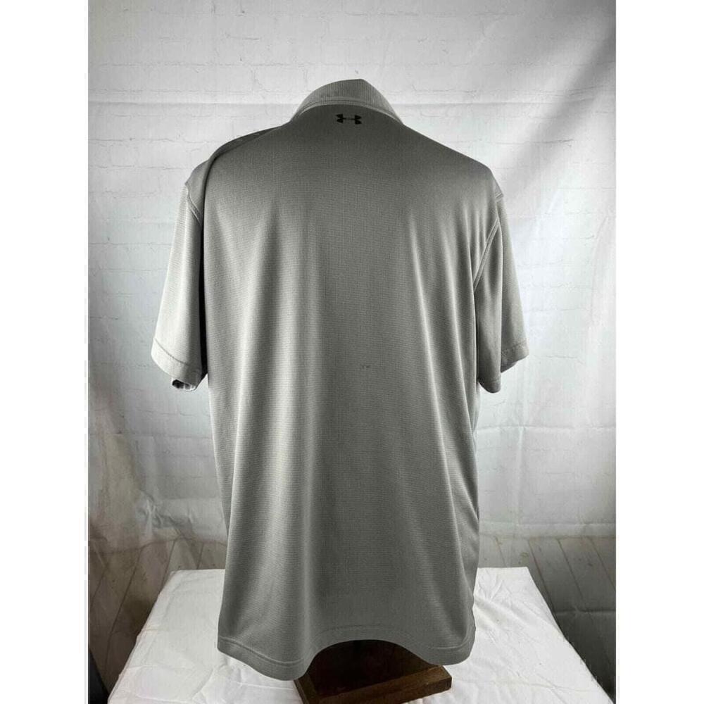 Men’s Big and Tall Under Armour Collared Golf Polo Shirt Size 2XL Gray Striped - Picture 2 of 5